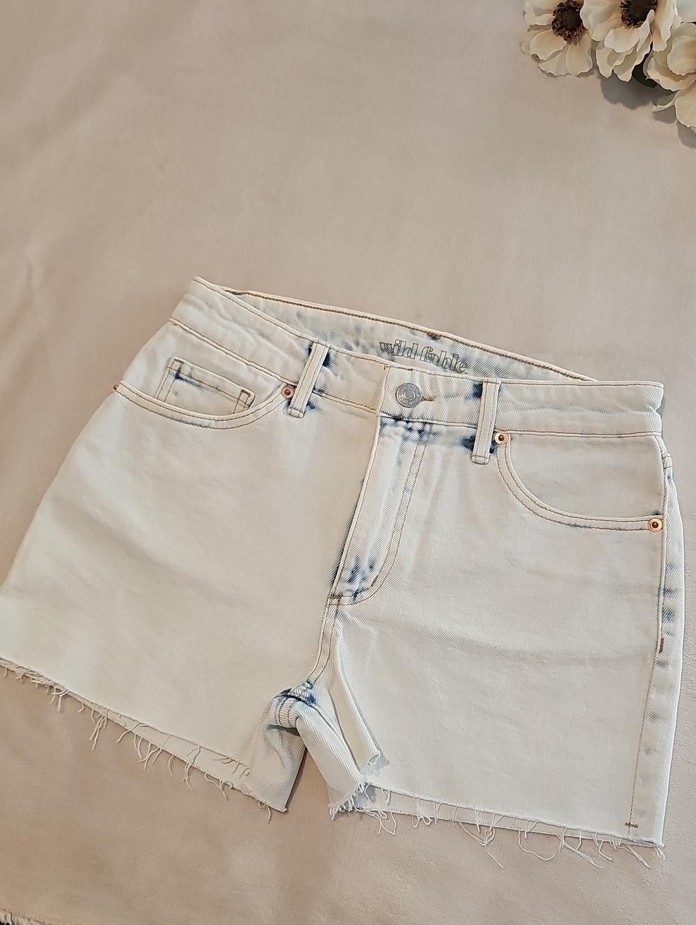 Wild Fable High Rise Acid Wash Denim Jean Shorts